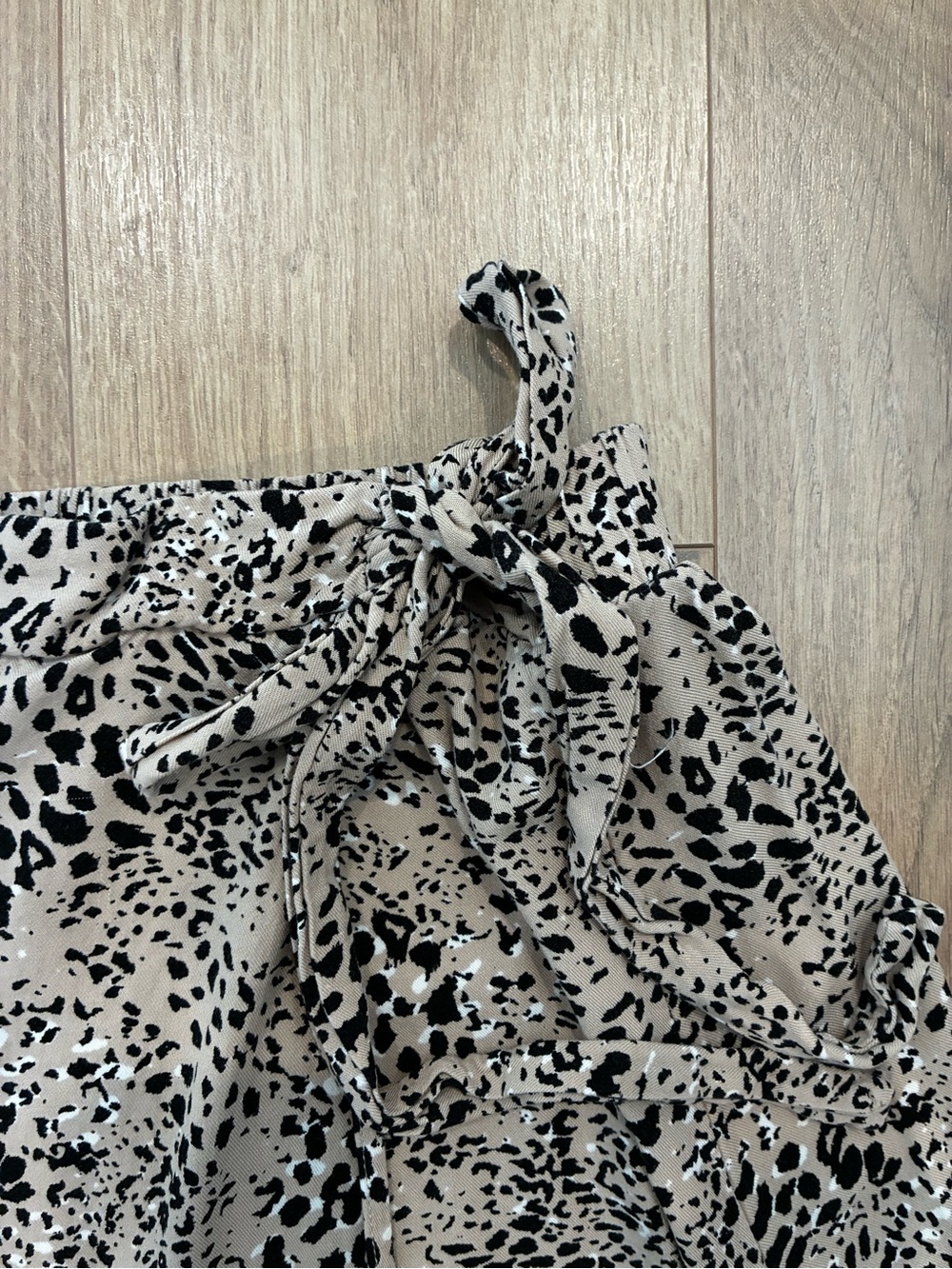 Maurices Beige and Black Animal Print High-Low Wrap Skirt - Picture 5 of 6
